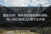 震惊全网！黑料导航在线爆料揭秘，惊人网红真相让人细节太炸裂
