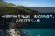 网曝黑料网今晚丑闻，独家真相翻车，大V丑闻真相大白