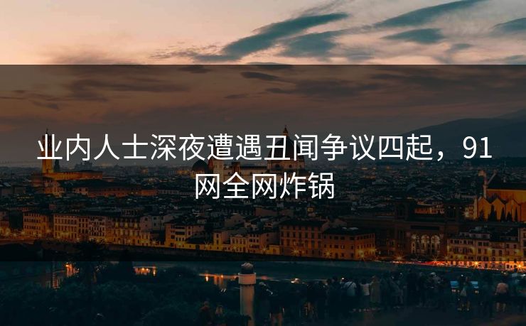 业内人士深夜遭遇丑闻争议四起，91网全网炸锅