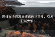 网红在今日凌晨遭遇热点事件，引发轩然大波！