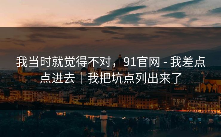 我当时就觉得不对，91官网 - 我差点点进去｜我把坑点列出来了
